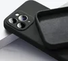 A close-up view of the back of a black iPhone case, showing the camera cutout and the interior lining. Produktbild-Vorschau