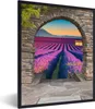 MuchoWow® Gerahmtes Poster Lavendel - Abend - Ausblick - Produktbild-Vorschau 1