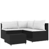 vidaXL 4-tlg. Garten-Lounge-Set mit Kissen Schwarz Poly Produktbild-Vorschau 1