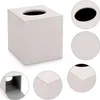 Quadratische Leinen-Taschentuchbox – Stilvoller Produktbild-Vorschau 5