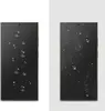 Two images of a smartphone screen protector with water droplets, one showing the protector with clear water droplets and the other showing it with smudged water droplets. Produktbild-Vorschau
