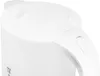 A close-up of the top part of a white electric kettle. Voir les images du produit