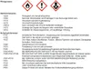 A diagram showing hazard pictograms and associated safety and hazard information in German. Produktbild-Vorschau
