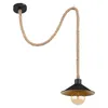 Hängeleuchte, Hanfseil, schwarz, gold, H 120 cm Produktbild-Vorschau 2