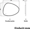 Technical drawing of a mirror with dimensions and labels. Produktbild-Vorschau