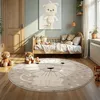 Teppich Kinderzimmer Babyzimmer Löwe Beige Rund Produktbild-Vorschau 2