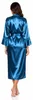 Damen Satin Morgenmantel Kimono mit Spitze Seidenoptik Produktbild-Vorschau 2