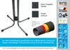A product image showcasing a standing table with detailed diagrams and text describing its features and materials. Produktbild-Vorschau