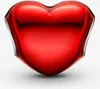 A 3D render of a red metallic heart charm. Produktbild-Vorschau