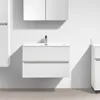 Waschtisch + Unterschrank 80cm montiert weiß lackiert SIENA Produktbild-Vorschau 1