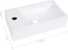 vidaXL Umywalka 400x220x90 mm SMC Biały Podgląd zdjęcia produktu 7
