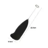 A black handheld milk frother with dimensions indicated. Produktbild-Vorschau