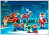 Santa, elves, and a reindeer preparing gifts in a snowy, festive setting. Produktbild-Vorschau