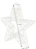 A white star-shaped decoration with lights, with dimensions indicated. Podgląd zdjęcia produktu