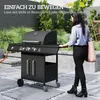 Outsunny Gasgrill 12,2 KW 3+1 Brenner BBQ Grillwagen aus Produktbild-Vorschau 8