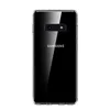 The back of a black Samsung Galaxy S10e smartphone with a transparent case. Produktbild-Vorschau