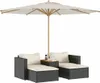 vidaXL 5tlg. Garten-Sofagarnitur mit Kissen Schwarz Poly Produktbild-Vorschau 4