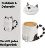 Große Teetasse mit Deckel Katze Meow-Design Produktbild-Vorschau 3