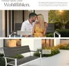 A couple sitting on a garden bench, with a close-up of the bench below. Náhled obrázku produktu