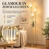 HOMCOM Stehlampe Wohnzimmer mit Regal, Glasschirmen, für Produktbild-Vorschau 4