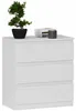Komoda 70 cm, 3 zásuvky, skriňa FRAMIRE R-3, biela Náhľad obrázku produktu 3