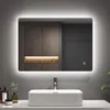 A modern bathroom vanity with a rectangular sink and a backlit LED mirror above it. Náhľad obrázku produktu