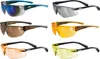 A collage of six different pairs of UVEX safety glasses with various lens colors and frame accents. Anteprima dell’immagine prodotto