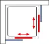 Diagram illustrating the adjustable features of a shower enclosure. Produktbild-Vorschau