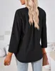 ASKSA Damen Bluse V-Ausschnitt Einfarbig Oberteile Elegant Produktbild-Vorschau 5