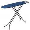 A dark blue ironing board with black metal legs and a gray handle is shown against a white background. Produktbild-Vorschau