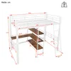 Hochbett mit Schreibtisch und Regal, 90x200 cm, Metallbett, Produktbild-Vorschau 6