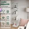 Skleněná vitrína s 4 policemi, vitrína s LED osvětlením a Náhled obrázku produktu 2