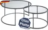 DELUKE® Couchtisch Glas LENO 2er Set - runder Beistelltisch Produktbild-Vorschau 1