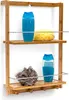 Relaxdays Duschregal Bambus HxBxT:53x38x15,5cm, 2 Ablagen, Produktbild-Vorschau 1