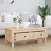 vidaXL Konferenčný stolík 100x50x40 cm Masívne borovicové Náhľad obrázku produktu 3