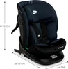 A dark blue Kinderkraft i-GROW i-Size car seat is shown from a side-front angle on a white background. Dimensions are indicated with lines and text. Produktbild-Vorschau