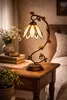 Clayre & Eef Lampe de table Tiffany Ø 18x53 cm Blanc Vert Voir les images du produit 4