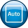 A blue circular button with the word 'Auto' inside a white square. Voir les images du produit