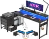 ODK scrivania a L con cassetti e LED, 174x100cm, scrivania Anteprima dell’immagine prodotto 1