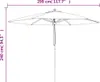 A line drawing of a large outdoor umbrella with dimensions indicated. Náhled obrázku produktu