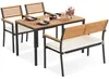KOMFOTTEU 4-teiliges Gartenmöbel Set aus Akazienholz & Produktbild-Vorschau 1