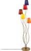 A multi-colored floor lamp with a gold stem and base. Produktbild-Vorschau