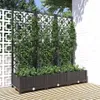 vidaXL Pflanzkübel mit Spalier Schwarz 120x40x121,5 cm PP - Produktbild-Vorschau 3
