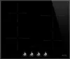 A black induction hob with four cooking zones and four control knobs at the bottom. Produktbild-Vorschau