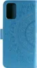A blue flip case for a Samsung Galaxy S20 Plus with a mandala pattern embossed on it. Produktbild-Vorschau