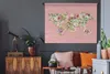 MuchoWow® Wandteppich Wandbehang Weltkarte - Rosen - Rosa Produktbild-Vorschau 5