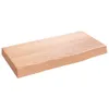 Wandregal Hellbraun 40x20x4 cm Massivholz Eiche Behandelt Produktbild-Vorschau 1