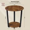A diagram showing the dimensions of a round side table with two shelves. Produktbild-Vorschau