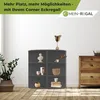 A corner shelf unit with decorative items and a plant in a room setting. Produktbild-Vorschau
