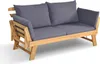 KOMFOTTEU Gartenbank aus Holz, Liegestuhl mit Auflage, Produktbild-Vorschau 1